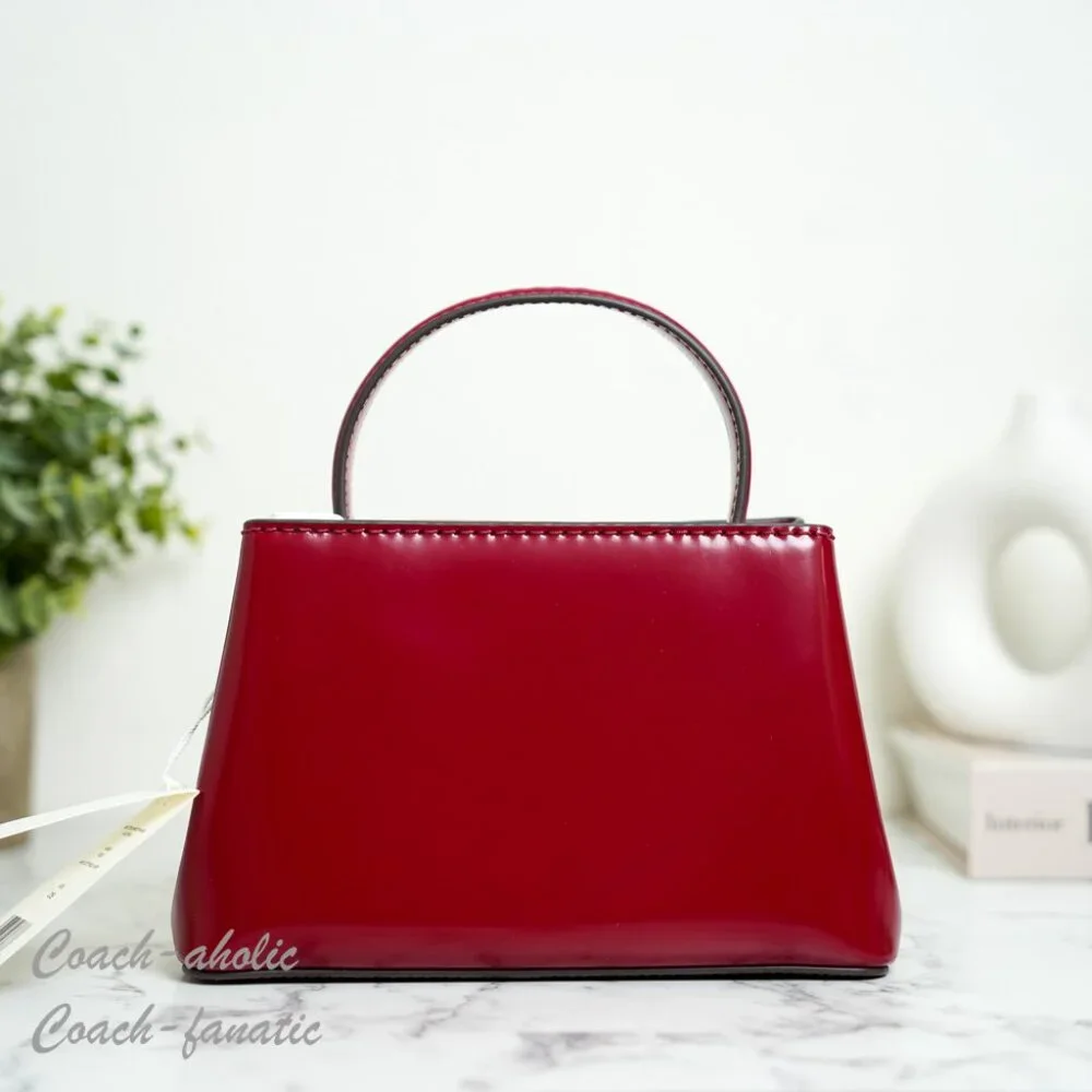 Tory Burch Britten Smooth Leather Mini Satchel Crossbody in Bartlett Red 162831